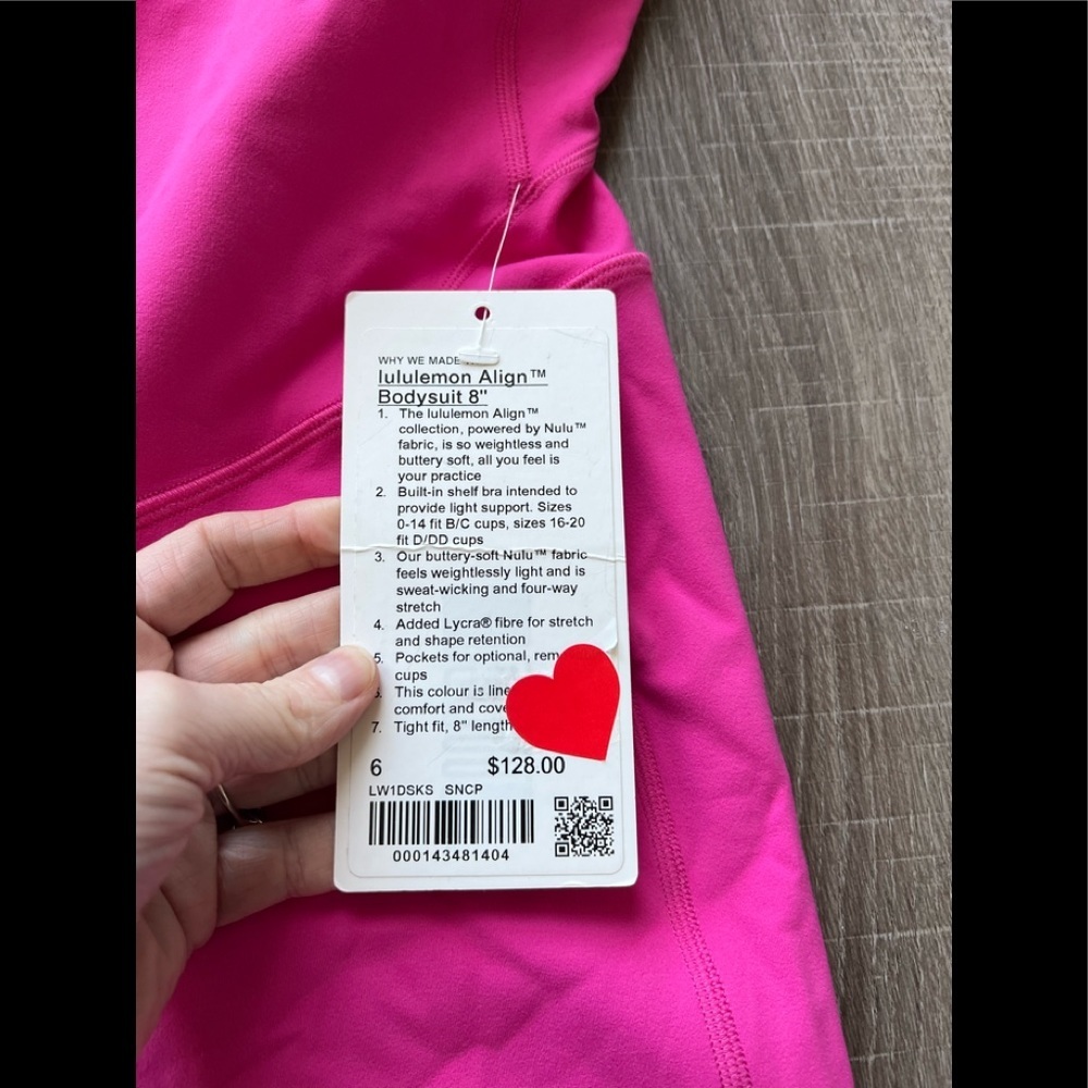 Lululemon Align Onesie 8" in Sonic Pink Size 6 - Picture 2 of 4